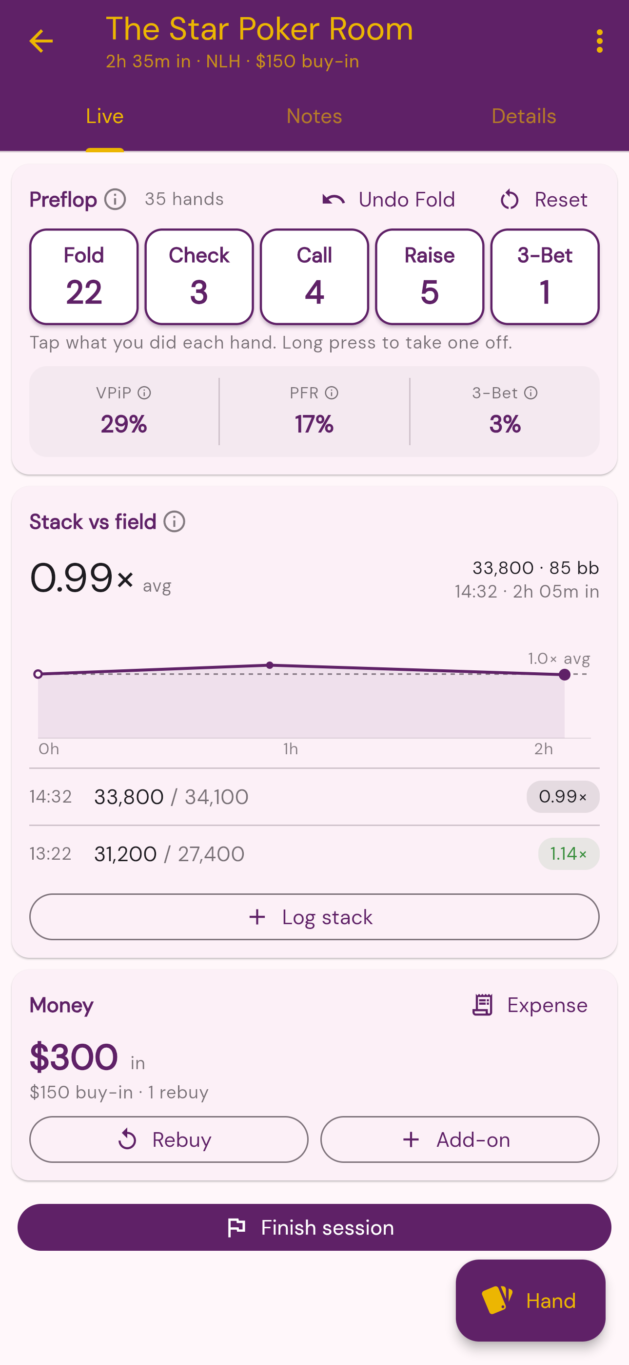 Live Preflop Stats screenshot