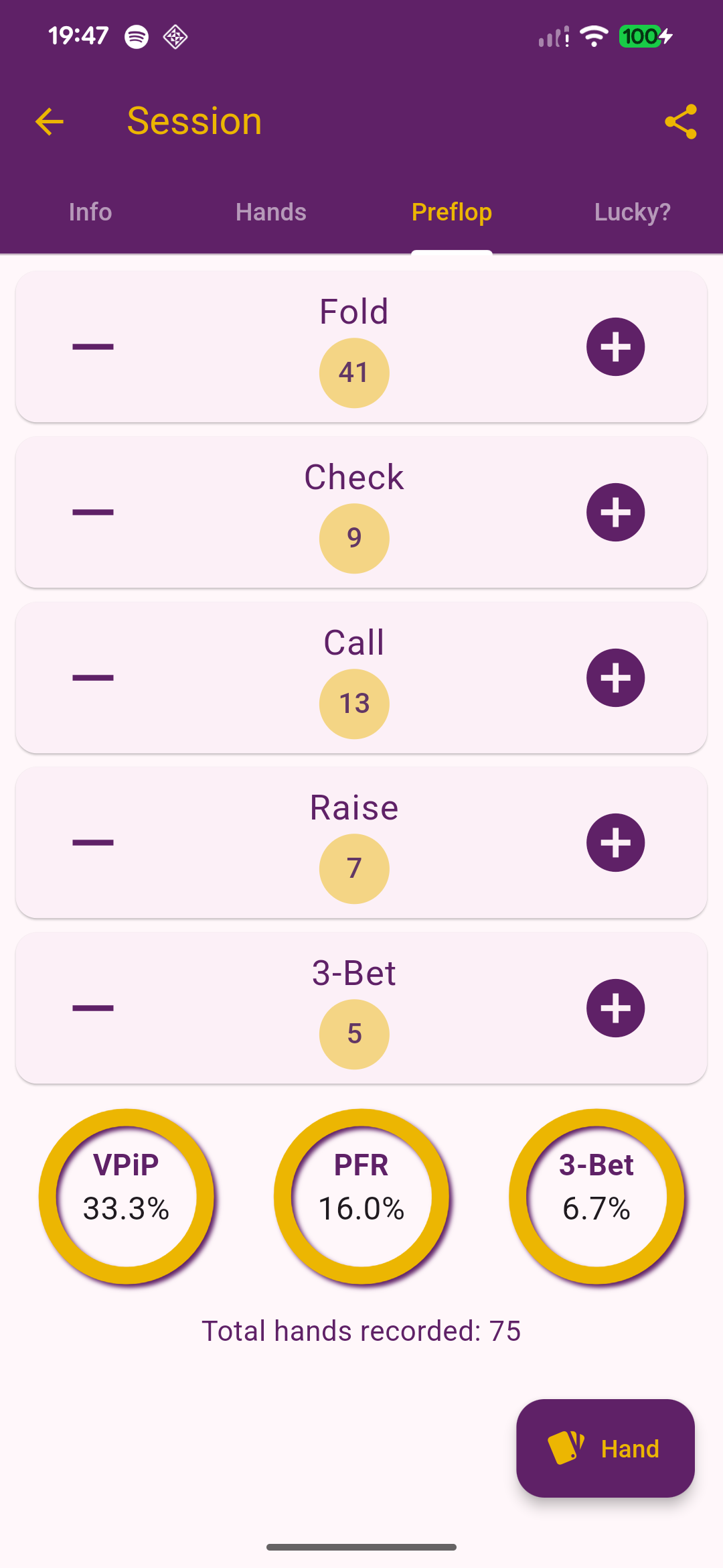 Preflop Tracker screenshot